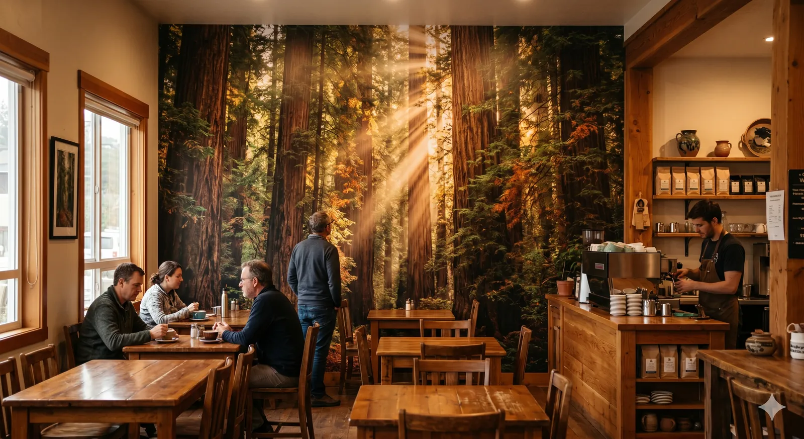 Decor mural HoReCa printat direct pe perete